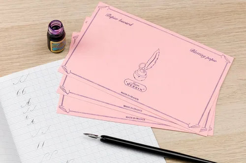 Vista 3 de Herbin 10 hojas de papel secante rosa - 4 3/4 x 6 1/3