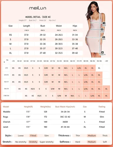 Vista 4 de meilun Vestido de manga larga de malla para mujer, corsé de vendaje de boda, fiesta, formal