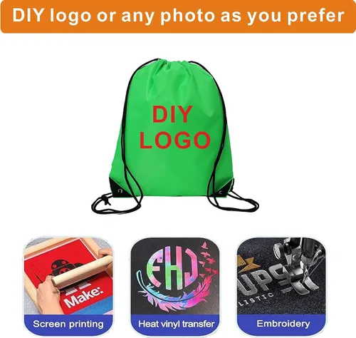 Vista 6 de Drawstring Backpack Bulk 20 Pcs Draw String Backpack Bags DIY Gym Sports Traveling Yoga Cinch Bag Sackpack Drawstring (10 Color multi color)