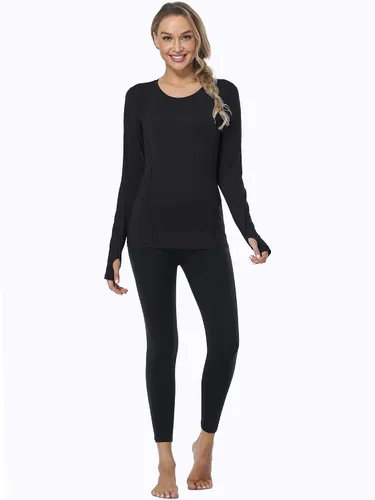 Vista 5 de CADMUS Camisa de manga larga para correr de secado rápido para mujer, camisas de entrenamiento