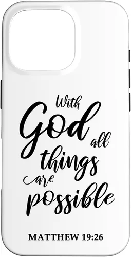 Vista 20 de Christian Message Faith Jesus Matthew 19:26 Case for iPhone 17