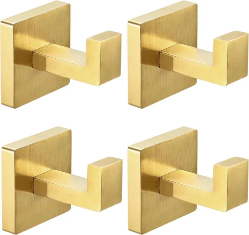 Vista 8 de IBosins Paquete de 4 ganchos para toallas de mano para baño, pared, sala de estar, dormitorio, cocina, armario, colgador de gancho de acero