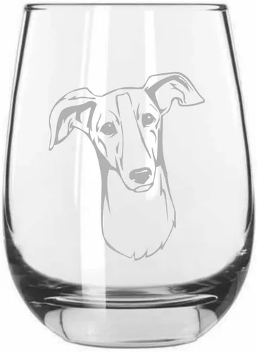 Vista 25 de Shar Pei (chino) - Vaso de vino sin tallo grabado para perro, 15.25 onzas