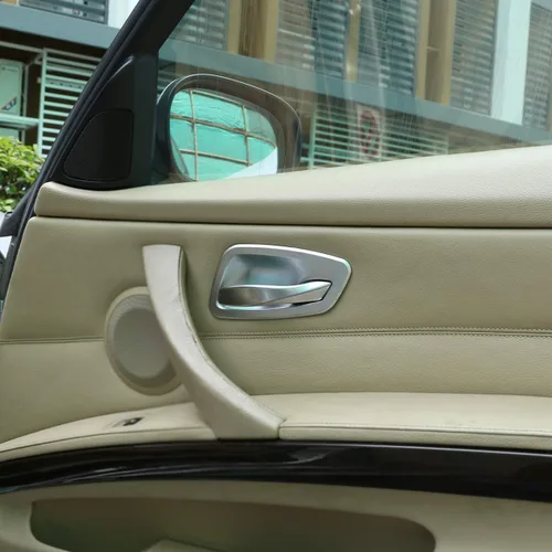 Vista 4 de Accesorios de coche ABS cromo interior puerta tazón cubierta Trim 4pcs para BMW E90 3 serie 2005-2012 (plata)