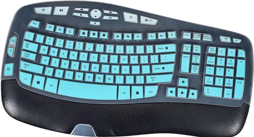 Vista 14 de Funda protectora para teclado Logitech K350 MK570 MK550, vinilo adhesivo para teclado Logitech K350 MK550 MK570, funda protectora de onda Negro