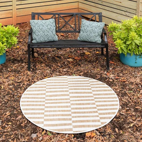 Vista 33 de Unique Loom Outdoor Striped Collection - Alfombra a rayas (4' 1" x 6' 1" Rectángulo, azul/marfil)