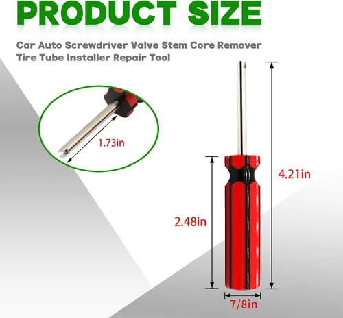 Vista 4 de 10Pcs Auto Herramienta de reparación de neumáticos con destornillador para quitar núcleo de válvula 6523339 Herramienta de reparación