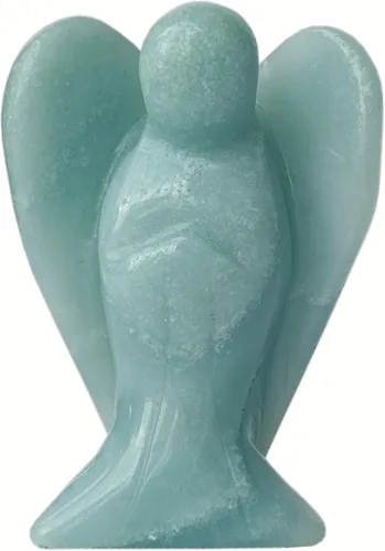 Vista 4 de Estatua de ángel guardián de oración de cristal curativo africano natural, 2 pulgadas, tallado en bolsillo, figuras de piedra de palma