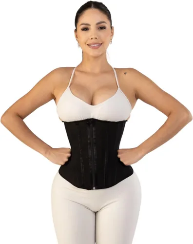 Vista 2 de Silueta Perfecta Faja de entrenamiento de cintura para mujer, Faja colombiana de reloj de arena, corsé de doble compresión en la cintura extrema.
