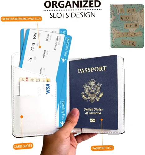 Vista 2 de Handmade Curious Wanderlust Collection Funda de pasaporte personalizada estampada con tinta de la mejor calidad impresión personalizada gratuita