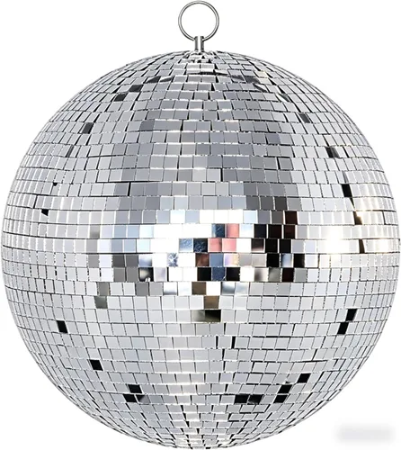 Vista 6 de Bola de discoteca de espejo de 8 pulgadas, bola de discoteca colgante fresca y divertida para decoraciones de fiestas grandes, diseño de fiesta