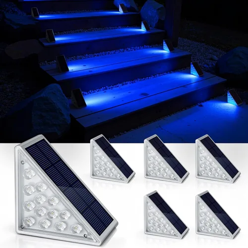Vista 14 de NIORSUN Luces solares, impermeabilidad IP67, encendido/apagado automáticos, para escalones exterior, escalera, patio, porche, puerta delante, acera