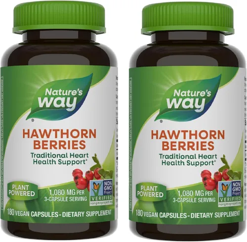 Vista 7 de Nature's Way Bayas de espino de hierbas premium, 1,530 mg por porción, 180 cápsulas (el embalaje puede variar)