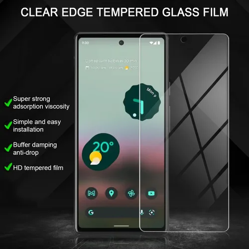 Vista 5 de Funda para Pixel 6A (no para 6 o 6P), con protector de pantalla de vidrio templado 9H, grado militar, soporte con soporte magnético para automóvil