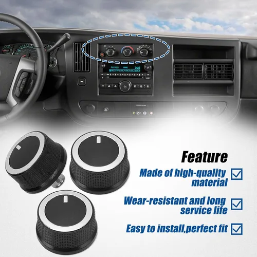 Vista 4 de 84141127 3pcs Express Heater AC Control Perilla Ajuste para Chevrolet 2008-2017