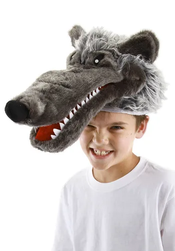 Vista 2 de Sombrero de Peluche Disfraz de Lobo Feroz Multicolor