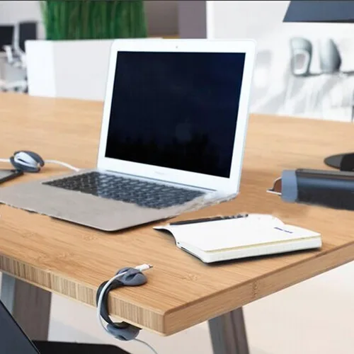 Vista 9 de NewFerU Clips de caída de cables de escritorio no adhesivos, soporte para cable de mesa, abrazadera de gestión de cables pequeña extraíble