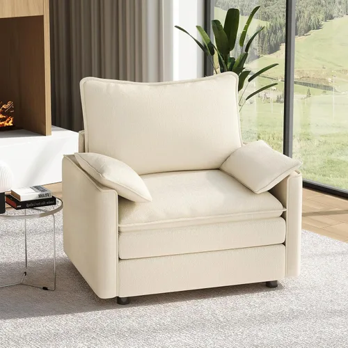 Vista 90 de Vesgantti Sofá modular de 108 pulgadas, cómodo sofá de nube con asiento profundo otomano movible, sofá modular en forma de L, sofás seccionales
