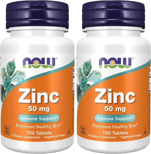 Vista 10 de Gluconato de zinc Now Foods, de 50 mg, 100 tabletas.