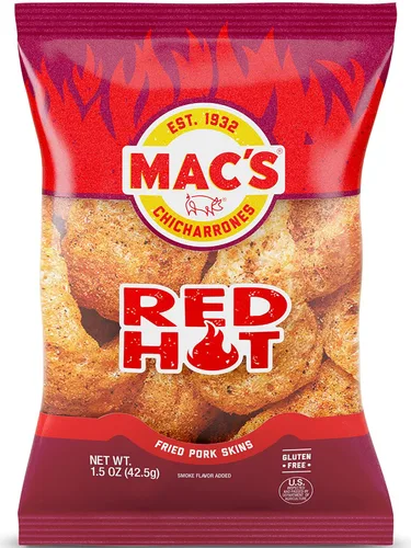 Vista 2 de Mac's Pieles de cerdo al rojo vivo, 5 onzas (paquete de 8)