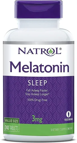 Vista 9 de Natrol Melatonina tabletas de alivio rápido, Nat-4404, 3 mg, 1, 1