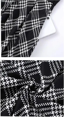 Vista 4 de BEDOAR - Vestido casual para mujeres en talla extragrande, vestido con vuelo, acampanado con cuello en V y hasta la rodillas con bolsillos