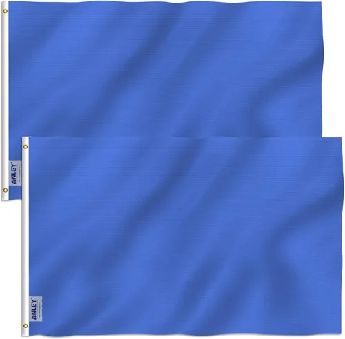 Vista 15 de Bandera ANLEY cuadriculada de color sólido, Negro