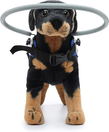 Vista 3 de Arnés de anillo mejorado para perros ciegos con anillo en D, dispositivo para perros ciegos, chaleco de anillo para mascotas ciegas azules, talla S