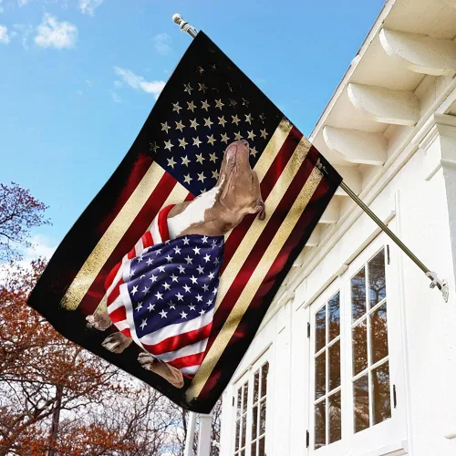 Vista 3 de FLAGWIX Bandera estadounidense de Pitbull American Patriot (29.5 x 39.5 pulgadas), banderas de Estados Unidos de poliéster de alta calidad