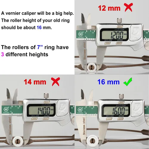Vista 4 de Anillo giratorio de microondas de 7 pulgadas con rodillos de 0.630 in, soporte de bandeja para horno de microondas, anillo de rodillo giratorio