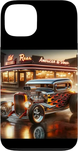 Vista 7 de Classic Hot Rod Retro Vintage Custom Hotrod Car Illustration Case for iPhone 17