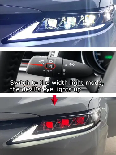 Vista 2 de TT-ABC Mods - Faros delanteros de triple haz para Toyota Camry 8ª generación 2018-2023 Full LED (un par)