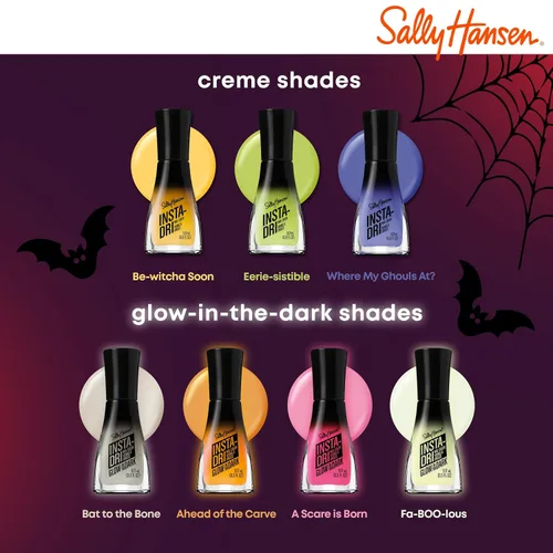 Vista 9 de Sally Hansen Insta-Dri Esmalte de uñas de Halloween Secado rápido, larga duración, brillo sin rayas Opaco, brillante 728 Be-witcha Soon 728