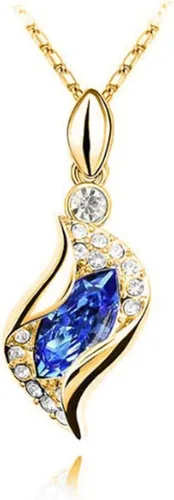 Vista 2 de MAFMO Juego de joyas de oro coloridas para mujer collar de cristal de moda
