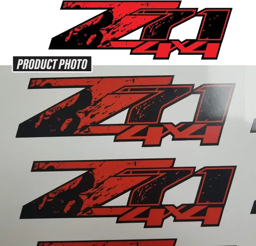 Vista 6 de Z71 4x4 (juego de 2 calcomanías) - F - 1500 2500 HD pegatinas (Z71 4x4 Red Splash)