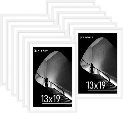 Vista 250 de Picrit - Juego de 12 portarretratos de 4 x 6 pulgadas, para fotos de 3.5 x 5 con paspartú o 4 x 6 pulgadas sin paspartú, marcos para colgar