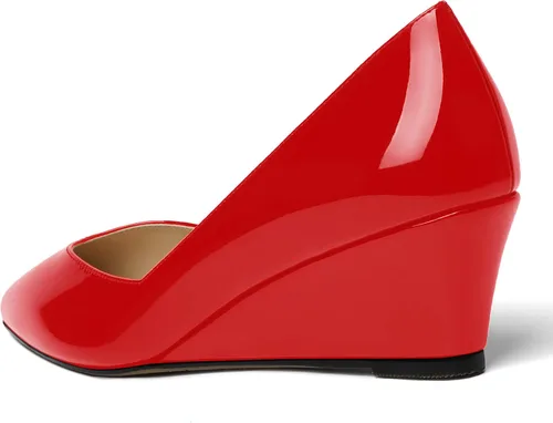 Vista 7 de NUMALEO Zapatos de tacón bajo de cuña sólida para mujer, con puntera puntiaguda, de 2 pulgadas