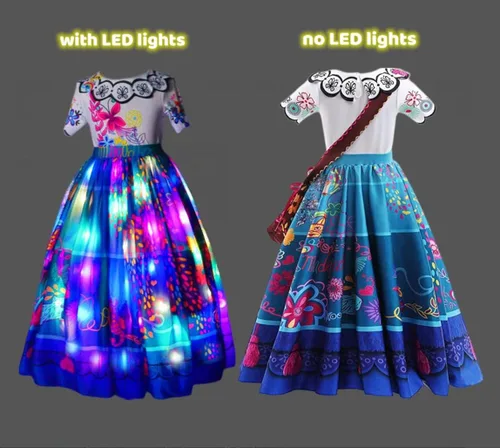 Vista 4 de LETSGLOW Disfraz de princesa para niñas, vestido iluminado para Halloween, carnaval, cosplay, fiesta de cumpleaños