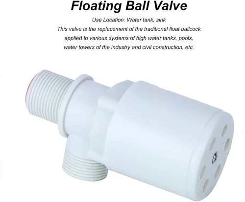 Vista 6 de Estink Válvula de flotador automática, rosca de 3/4 pulgadas, control de nivel de agua vertical de plástico con filtro, válvula de bola con sensor