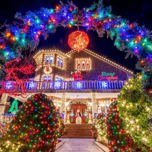 Vista 6 de Uptotop - Cadena de luces de Navidad, 2 paquetes, total 200 unidades, 40 pies, luces de cadena impermeables, enchufables, decoraciones luminosas