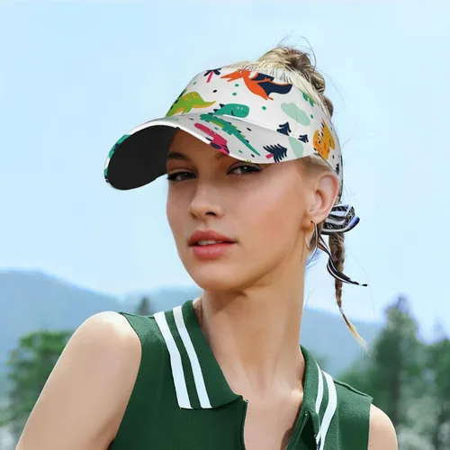 Vista 6 de Visor Hats for Men Women Sun UV Protection Adjustable Empty Top Baseball Cap Summer Breathable Girls Sport Golf Caps