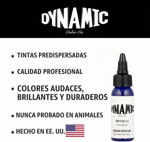 Vista 5 de Dynamic - Tinta de tatuaje, varios tamaños y colores, 1 Ounce, Azul