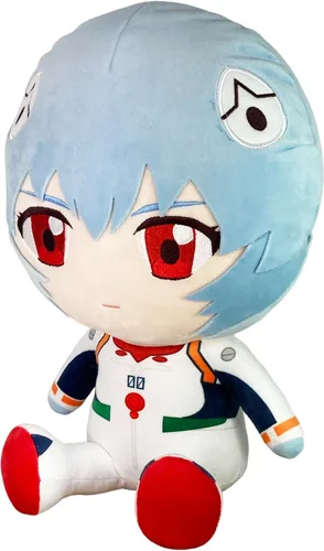 Vista 2 de Great Eastern Entertainment Evangelion Nueva Película - Rei Ayanami Plug Suit Sentado Felpa 12" H