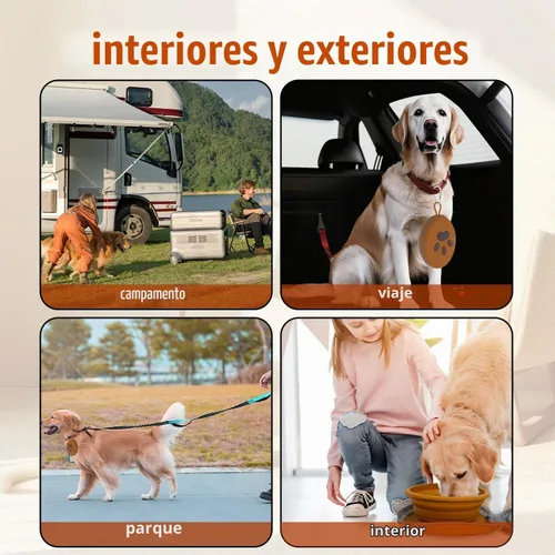 Vista 6 de Mosquetón de silicona portátil plegable 2 en 1 para perros