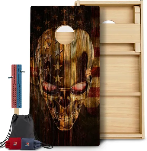 Vista 135 de CornholeGamesUSA Pro - Juego de tablas de Cornhole Fabricado en Estados Unidos Abedul báltico 3/4 Sin rebote Patas triples gruesas Dos 1