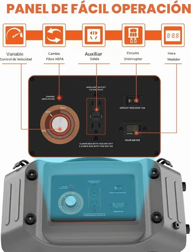Vista 5 de Abestorm Depurador de aire con filtración de 3 etapas, apilable 550 CFM, V3 Gris claro