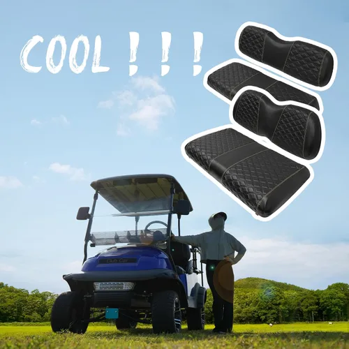 Vista 4 de Fundas de asiento delantero y trasero para carrito de golf, impermeables y resistentes al sol, de piel de vinilo de grado marino, accesorios