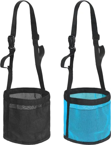 Vista 20 de Bolsa de alimentación para caballo, bozal de caballo con correa ajustable, malla de nailon, impermeable, bolsa para caballos de grano inferior Negro