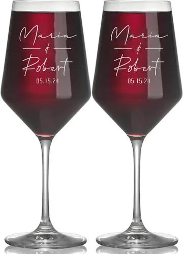 Vista 10 de Copas de champán de boda personalizadas, juego de 2, copas de brindis Mr & Mrs para novia y novio, nombre y fecha grabados, regalos personalizados