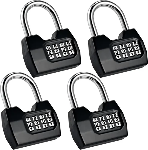 Vista 9 de Cerradura de combinación, cerradura combinada de moda de 4 dígitos, candado de combinación Waterproof Outdoor Gate Locks for Fence, Locker, Sheds